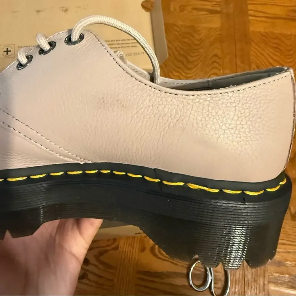 Dr. Martens 1461 Quad II Vintage Taupe Platform Derby Leather Sz Wmns 9 Men 10
